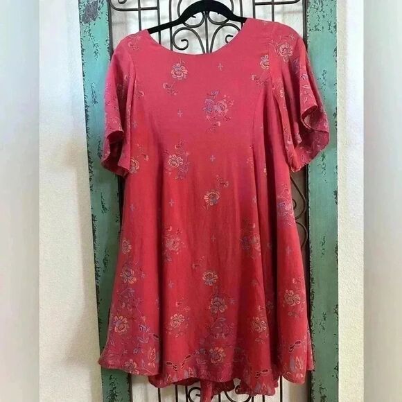 Kimchi Blue Rust Floral Mini Dress Sold At Free People. Sz M - Picture 5 of 7